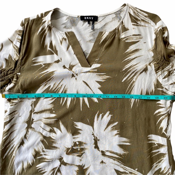 DKNY Tropical Tunic Top Swim Cover Up Ruched Sleeves Women’s Extra Large - Picture 14 of 14